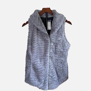 Patagonia Women's Size Medium Gray Faux Fur Zipperd Vest
